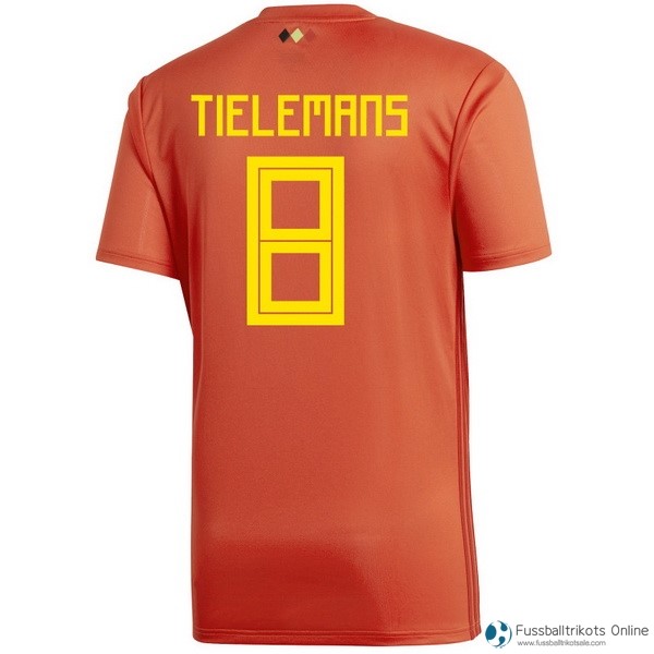 Belgica Trikot Heim Tielemans 2018 Rote Fussballtrikots Günstig